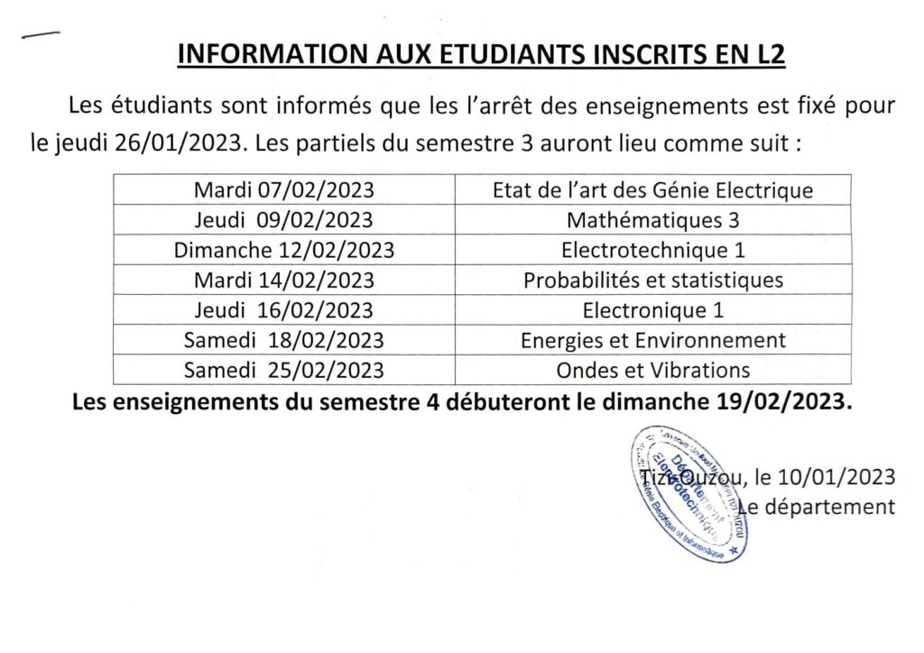 Planning examen L2 S1 ETH 22-23