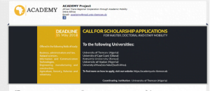 Appel à candidature « Bourse Mobilité projet Intra-Afrique Academy »
