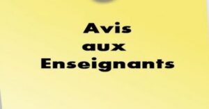 Avis aux enseignants :signature PV de reprise