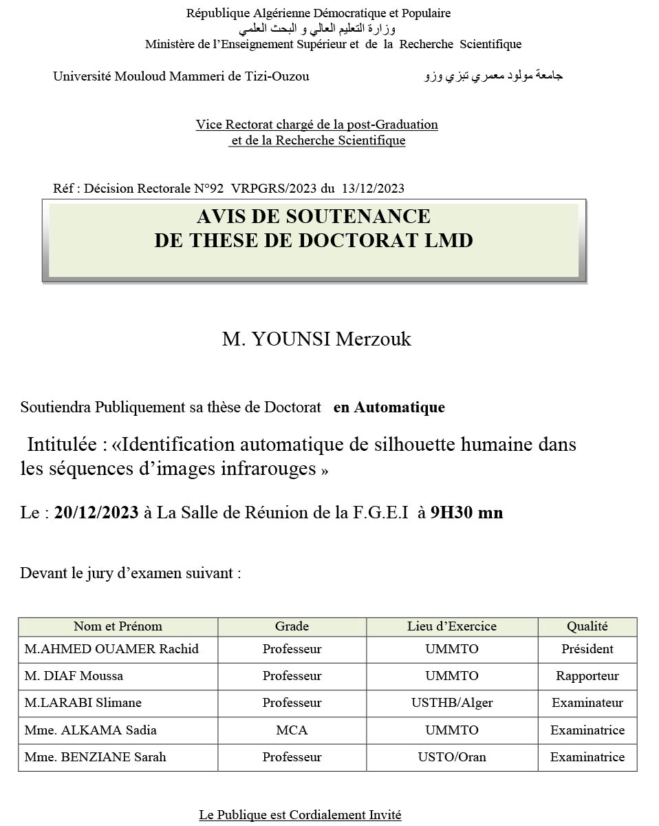 Microsoft Word - Avis de soutenance de Doctorat LMD en Electrote