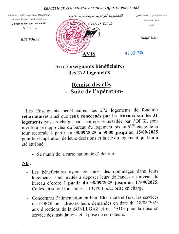 Remise des clés - 272 lgts- suite
