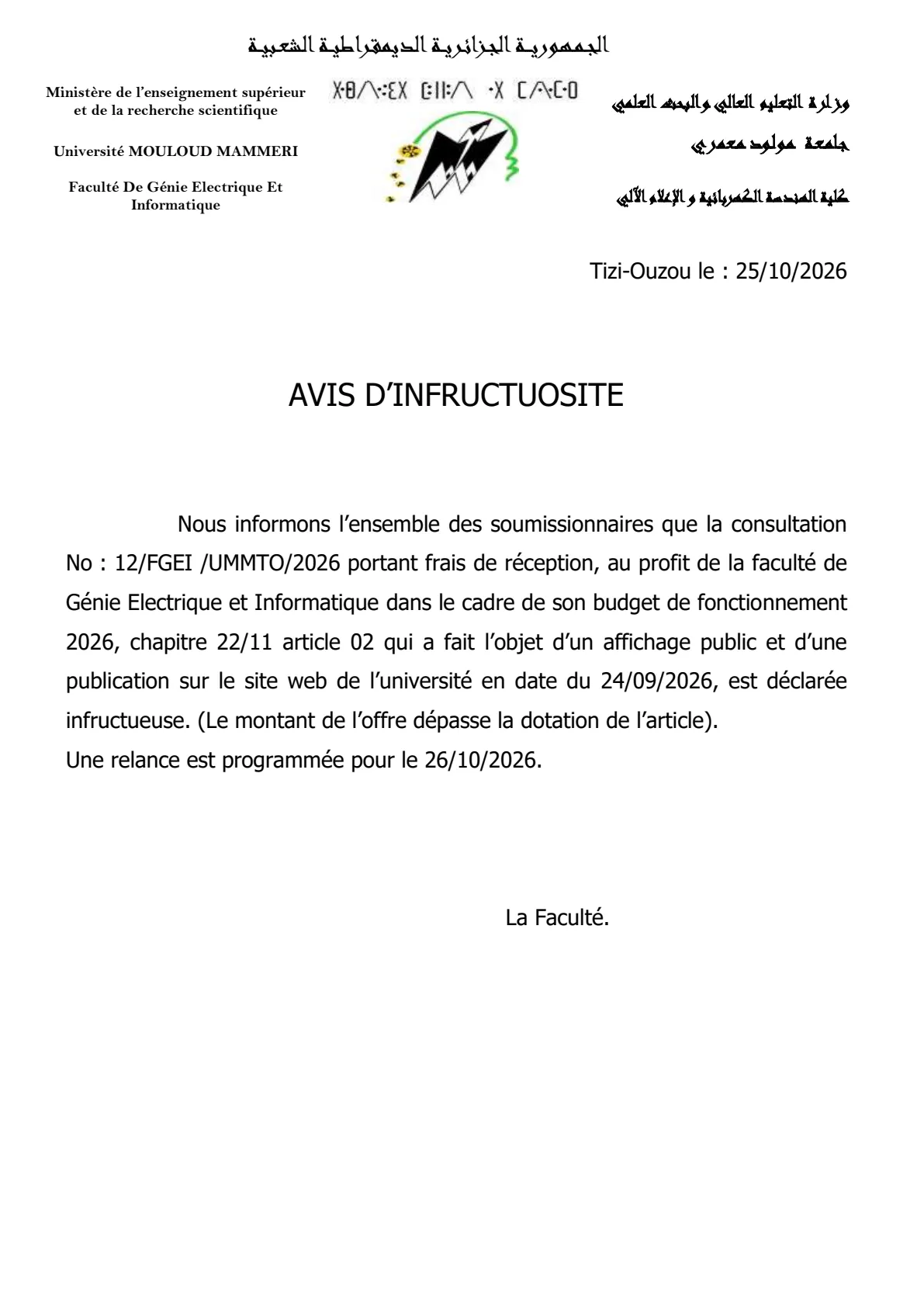 Infructuosité cons12FGEI26