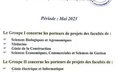 Incubateur UMMTO: Accompagnement des étudiants inscrits dans le cadre du dispositif 1275