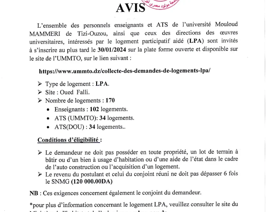 Avis: Logements LPA