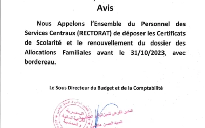 Avis pour le renouvellement des allocations familiales
