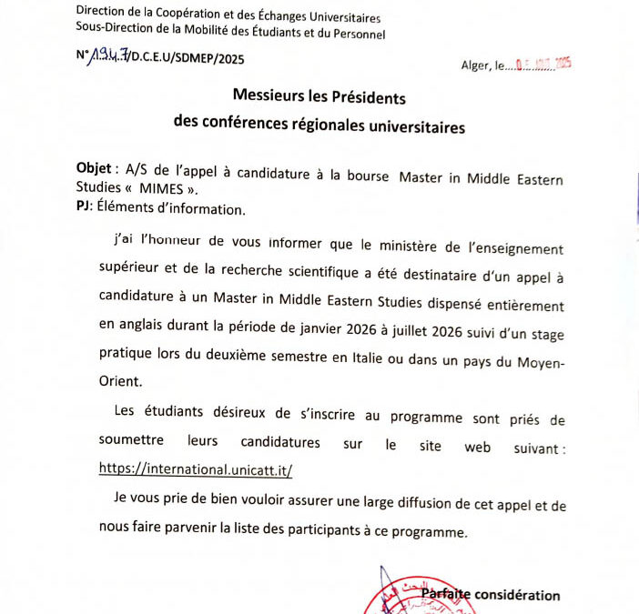 Master en « Middle Eastern Studies »