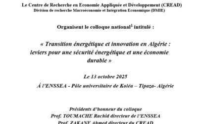 Colloque national Energie et environnement ENSSEA Koléa