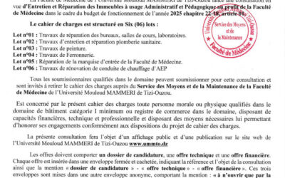 Avis de consultation n°22/FM/UMMTO/2025