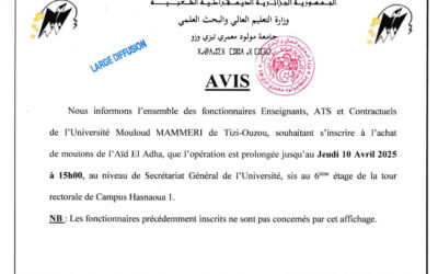 Recensement pour l’Aïd El Adha