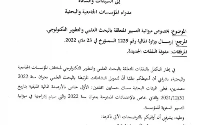 Budget de fonctionnement de la recherche scientifique et du développement technologique