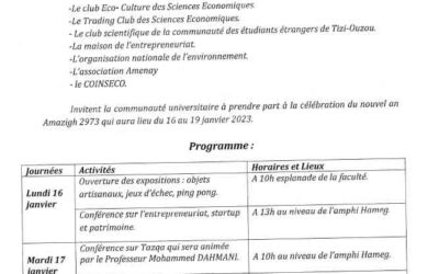 Célébration nouvel an Amazigh 2973: Invitation
