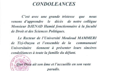 Condoléances