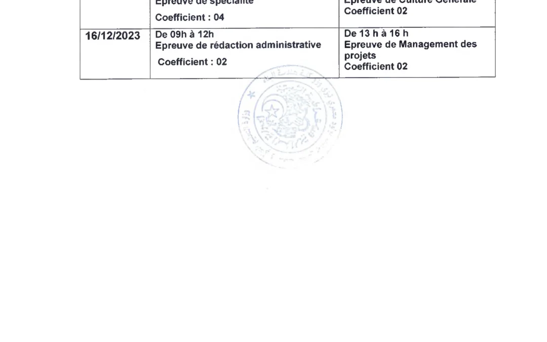 Centre d’examen :La Faculté du Génie de la Construction organise un examen  professionnel  