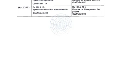 Centre d’examen :La Faculté du Génie de la Construction organise un examen  professionnel  