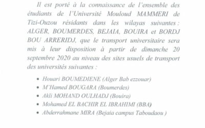 Note:avis aux étudiants