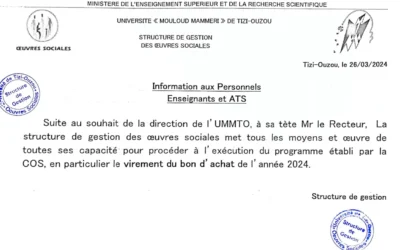 Œuvres sociales: Information