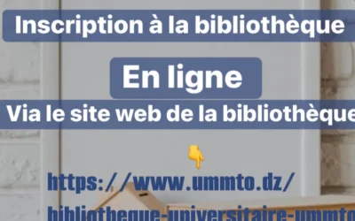 Inscriptions en ligne à la Bibliothèque Universitaire – UMMTO