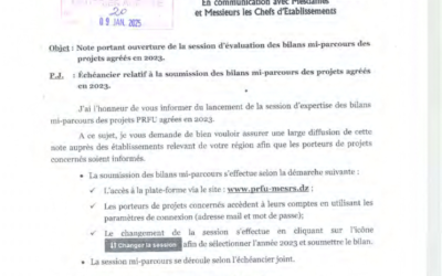 L’ouverture de la session d’évaluation des bilans mi-parcours des projets agréés en 2023