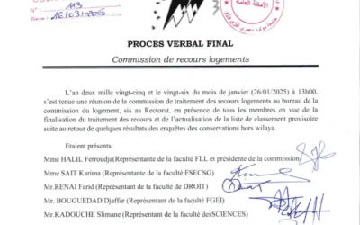 Programme des 272 logements : PV du classement final