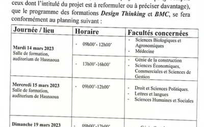 Programme de formation des porteurs de projets