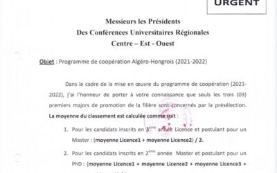 Calcul de la moyenne du classement « bourse en Hongrie »