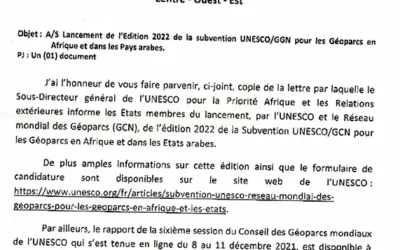 Subvention UNESCO / GGN édition 2022