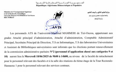 Election de la commission administrative paritaire n°2