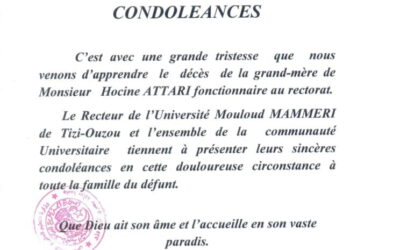 Condoléances