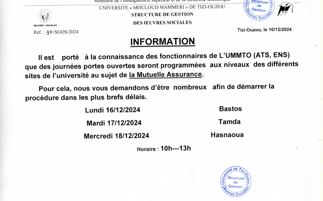 Portes ouvertes sur la mutuelle assurance