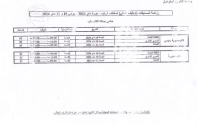 Planning des examens professionnels du corps Administratifs