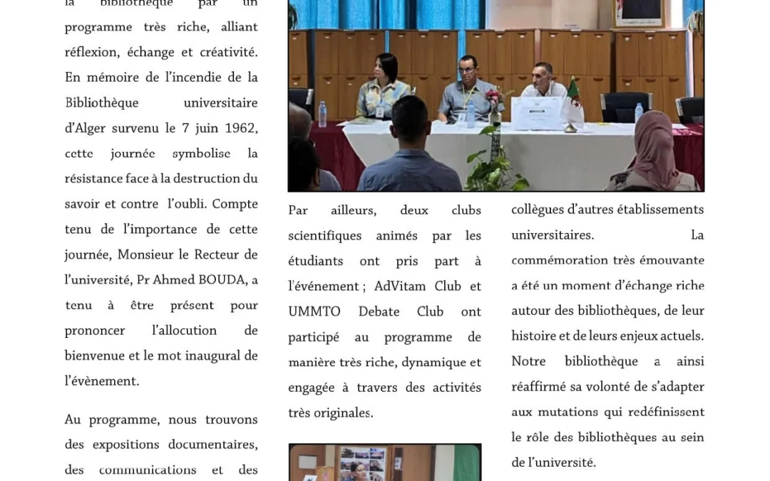Célébration de la journée nationale du livre et des bibliothèques juin 2025
