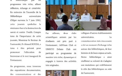 Célébration de la journée nationale du livre et des bibliothèques juin 2025