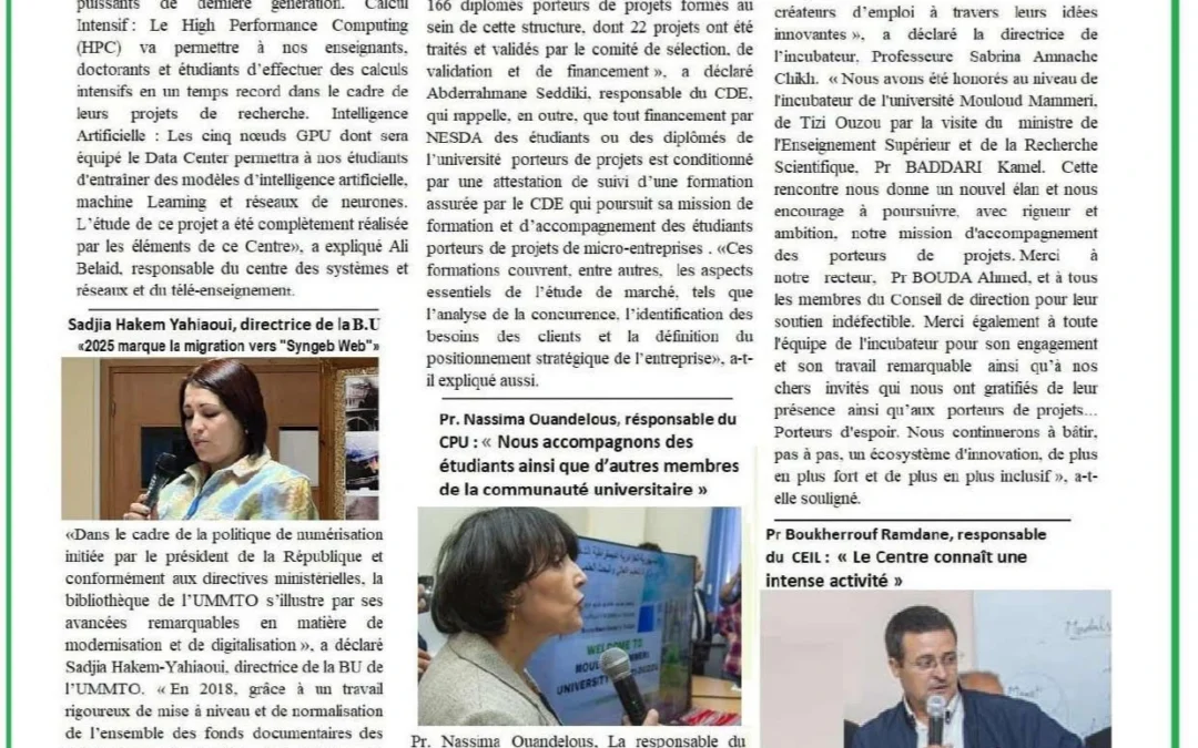  Numérisations des bibliothèques de l&rsquo;UMMTO La gazette des étudiants Numéro spécial- Juin 2025