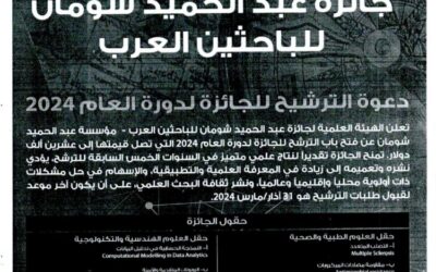 الترشح للدورة الثانية و الأربعون لجائزة عبد الحميد شومان للباحثين العرب